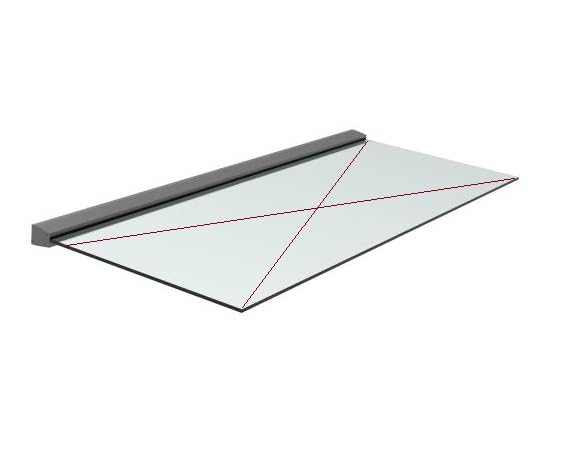 Sellon24® Aluminium Vordach Haustürvordach freitragend RAL7016 Haustür Glasvordach ALU Tür Überdachung Profil Anthrazit für Glas 12,76-21,52 mm Glasdach Leiste Eingangsüberdachung / 300 cm-SET1