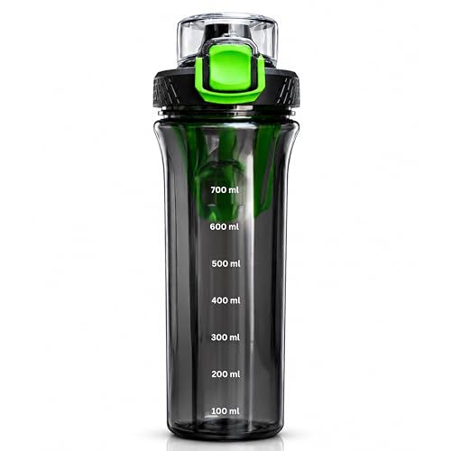 Image of Zyro Premium Tritan Water Bottle 700ml | BPA Free, Leakproof Flip Lock Lid, Wide Mouth Sports Bottle with Cyclone Mixer | Gym, Fitness, Office & Travel Water Bottle (Pack Of 1,BlackGreen)