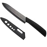 Muncene Ceramic Chef Knife - 6' Sharp Blade Kitchen Knife with Cover,Black
