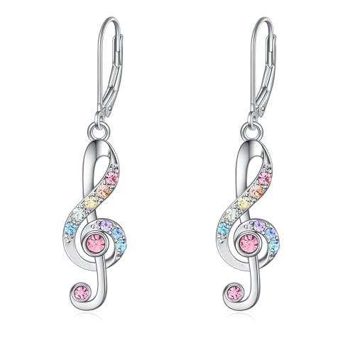 Music Note Earrings Jewelry-Treble Clef Earrings-Concert Musicals Gifts for Musical Theatre Lovers-Music Themed Gift for Valentines Day Christmas