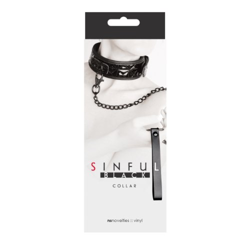 Collar Black NS Novelties Sinful collier de cou noir taille unique pour adulte