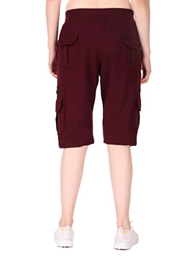 Image of UZARUS Womens Cargo Capri Shorts with 9 Pockets