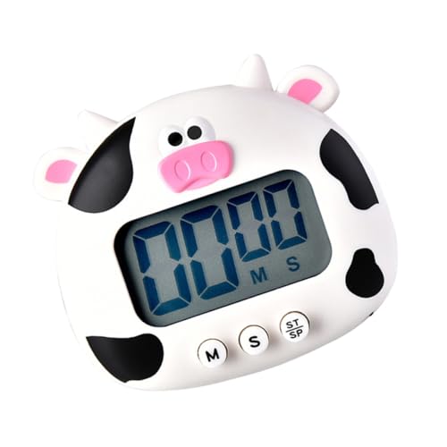 JEWEDECO Electric Baking Timer Ox Shape Large Screen Kitchen Countdown Timer with Magnetic Back for Cooking Baking Study Easy Operation for All Ages