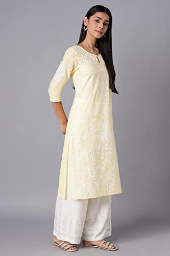 Image of W for Woman Women's Cotton Straight Fit Straight Kurta