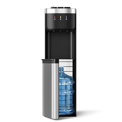 Manastin Bottom Loading Water Cooler, No Heavy Lifting 3-5 Gallon Water Dispenser with 3-Temperature Hot/Cold/Room Water, Child Lock,for Home & Office,Black