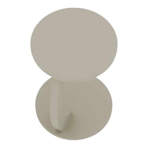 [en.casa] Beistelltisch Holeby Couchtisch Sofatisch auf Rollen Betttisch Laptoptisch C-Form Wohnzimmertisch Rolltisch runde Tischplatte Kaffeetisch 56 x Ø 38 cm Abstelltisch Sandsteinfarben