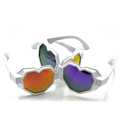 Image of laureles 2Pack Heart Shaped Goggle Y2K Sunglasses Women Fashion One Piece Oversized Love Sun Glasses Men