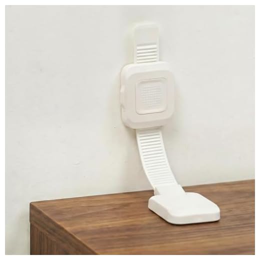 YEYA Upgraded No Drill Furniture Anchors for Baby Proofing, Anti-Tip Adjustable Straps, Strong Adhesive Backing 4 Pack