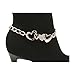 Women Western Fashion Silver Metal Boot Chain Bracelet Shoe Anklet Heart Love Charm BC109