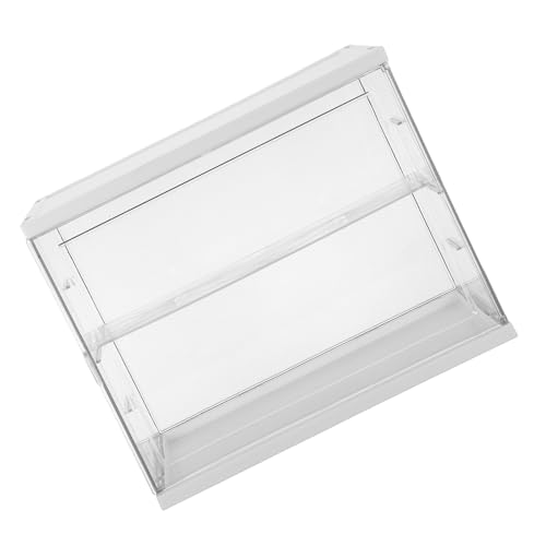 Hemobllo Vitrina Acrílica Transparente para Figuras de Acción Caja de Exhibición Grande 2 Niveles y 1 Estante Móvil Estuche Apilable para Colección y Almacenamiento Seguro