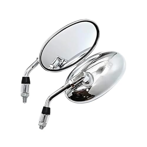Espejo retrovisor lateral universal de 10mm ovalado para moto custom 3