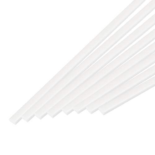 QUARKZMAN 20Pcs Barre en Plastique Abs Rectangulaire, 1,5x3x250mm, Tige Solide en Plastique Abs, Kit de Barres en Plastique Blanches pour la Fabrication de Modèles Architecturaux DIY