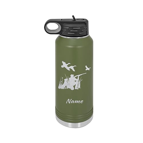 Duck Hunter 20oz or 32oz Stainless Steel Double Walled Insulated Water Bottle - Personalized Engraving Included