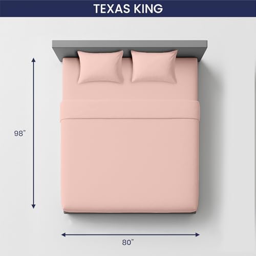 Image of SGI bedding 80 inch W x98 L 4Pc Texas King Sheet Set 100% Egyptian Cotton - 600 Thread Count, Fits 15 inch Deep Pocket - Soft Breathable Oversized Sheets, for Extra Large Beds - Peach