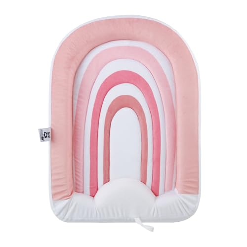 Image of PandaEar Baby Bath Pad for Infant Newborn | Bath Seat Soft Rainbow Cushion Mat for Sink Bathtub Essentials Shower Gift (Pink)