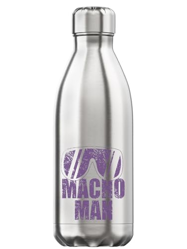 Macho Violet Glasses Logo Vakuumisolierte Thermo-Trinkflasche Silber