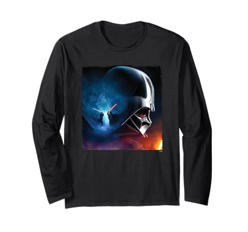 T-shirt Obi-Wan Kenobi vs Darth Vader manches longues Star Wars coton anti-déformation