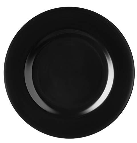Bayview Essentials- Shatter-Proof And Chip-Resistant Classic Melamine Dinner Plate- Set Of 6-10.5 Inches (Black) #TOP1