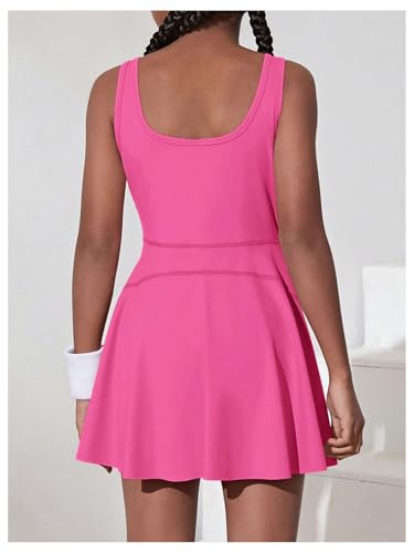 Girl's Sleeveless Tennis Dress High Waist A Line Ruffle Athletic Sports Mini Dress2