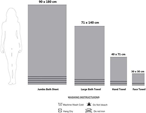 Casa Copenhagen Designed In Denmark 600 Gsm 2 Large Bath Towels 2 Large Hand Towels 2 Washcloths, Super Soft Egyptian Cotton 6 Towels Set For Bathroom, Kitchen & Shower - Teal & Purple Rose #TOP4