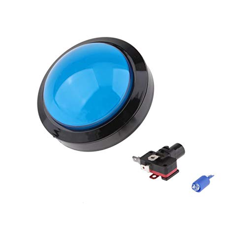 Dome Shaped Jumbo LED Illuminated Self-resetting Push Button Switch, Blue, 100mm