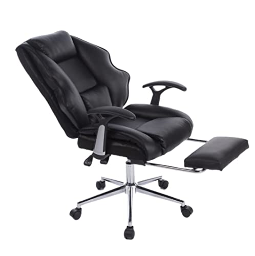 DANNMPX Silla de Oficina Silla Reclinable De Oficina con Respaldo Alto, Escritorio para Computadora, Giratoria Trabajo, Ergonómica Reposapiés para Reuniones En El Hogar Office Chair(Black)