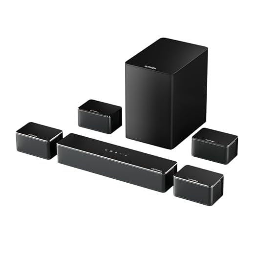 Home Cinema ULTIMEA 7.1 Soundbar con Suono Surround Virtuale, Altoparlante TV, Controllo tramite App Smart, 8 Altoparlanti ad Alta Prestazione, Subwoofer Wireless da 6,5", Home Cinema, Poseidon D70
