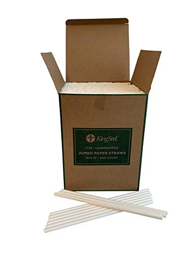 Pitillos desechables de papel KingSeal blanco, jumbo 600 un miniatura 1