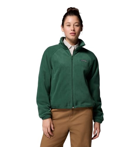 Columbia Womens Benton Springs Relaxed Full Zip, Rain Forest, Large
