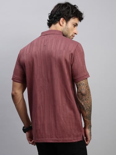 Image of Lux Nitro Men's Polo T-Shirt with Pocket | Cotton Rich Brasso Jacquard | Modern Relaxed Fit | Casual & Smart Wear