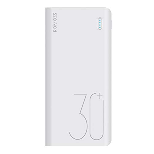 ROMOSS 30000mAh Power Bank Sense 8+, 18W PD USB C Portable Charger with 3 Outputs & 3 Inputs External Battery Pack Cell Phone Charger Battery Compatible with iPhone 11, Xs Max, MacBook, iPad Pro