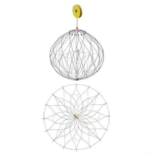 Jaula de red de pesca con mecanismo automático para cangrejo y camarón, diseño de alambre de acero resistente (52 cm20 seda)