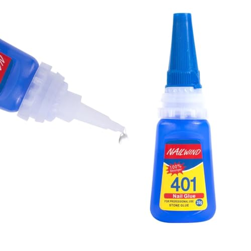 Image of NAILWIND Brush On Nail Glue for Press On Nails, 401 Extra Strong Nail Glue for Acrylic Nails, Waterproof Long Lasting, 2 PCS