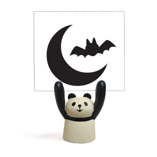 Support de mémo d'Halloween panda chauve-souris et lune pour bureau