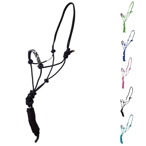 Tahoe Tack Série Copper Tip Corda Trançada Cavalo Halter com Nariz Navajo Miçanga, nós de caubói, gr