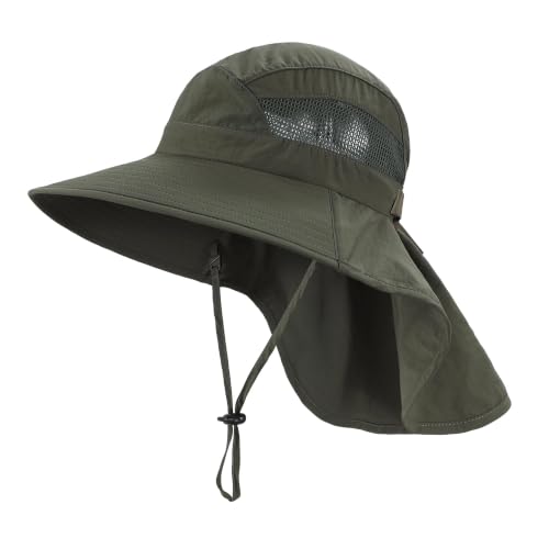 Image of Home Prefer UPF50 Wide Brim Kids Sun Hat Neck Flap Boys Girls Sun Protection Hat for Beach Fishing