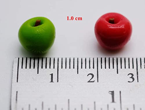1Shopforyou Mixed 20 Pcs Mini Artificial Apple Fake Fruit Simulation Size 1.0X1.0 In Home K Itchen Party Décor (Green And Red) No.9 thumb #2