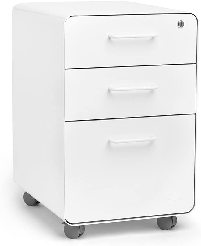 Amazon.com: Poppin Stow 3-Drawer Rolling File Cabinet - White. 2