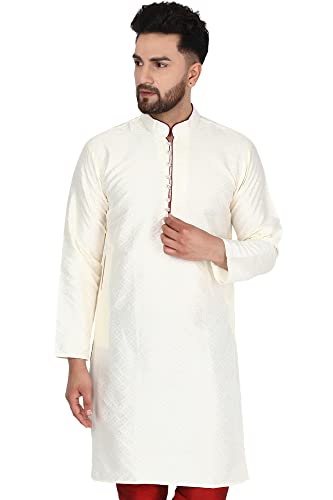 Image of Amazon Brand - Anarva Men's Indian Art Silk Casual Kurta for Wedding