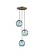 Hudson Valley Lighting 2033-AGB-BL Rousseau - Three Light 40W Pendant - 13.5 Inches Wide by 7.75 Inches High, Finish Color: Aged Brass, Glass Color: Blue