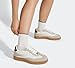 LUCKY STEP Women Retro Sneakers Fashion Classic Gum Sole Tennis Skate Shoes Casual Trendy Walking Trainer Anti Slip Flat Low-Top Footwear(Grey/White,8)