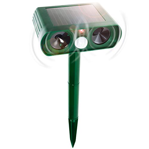 GARDIGO® Ultraschall Tiervertreiber Solar mit Bewegungssensor | Katzenschreck für Garten | ca. 25-61 kHz | Bewegungsmelder bis zu 9m Reichweite | Hundeschreck Ultraschall | Marderabwehr Vogelabwehr