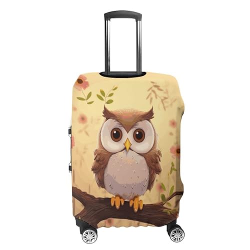 Cute Owl Suitcase Covers Luggage Protector - Travel Elastic Baggage Case Protective, Washable Anti-scratch Large Suit Case Cover for Suitcases Fits 19-32 Inch Luggages M4