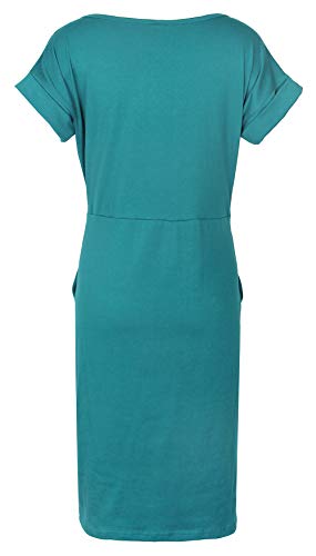 Image of PALINDA Women's Striped Elegant Short Sleeve Wear to Work Casual Pencil Dress with Belt