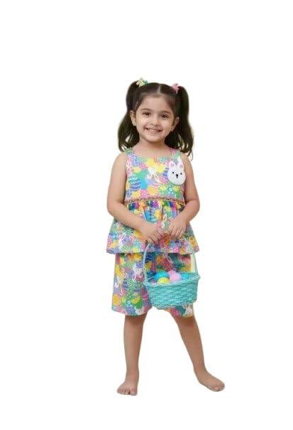 World Trendy Fashion Cute Baby Girls Solid Dress – Cotton Blend Shoulder Strap Frock for Casual & Party Multi 2-3 Y Multicolour-image-5
