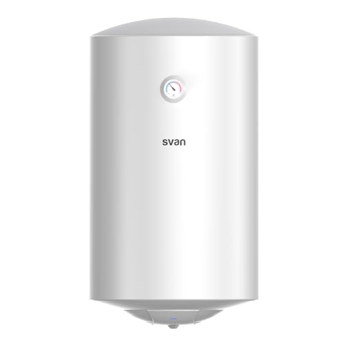 Svan Termo Eléctrico 80 Litros, ST8002. 1500W, Kit de Montaje Incluido, Resistencia Acero Esmaltado, Termostato Manual, Temperatura Máx 75 ºC, Blanco, Eficiencia Energética Clase C