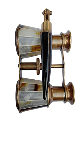 SIFAAT WORLD Opera Glasses Binoculars for Adults & Kids – 2.5” Vintage Solid Brass with Mother of Pearl Handle – Compact Pocket Size for Theater, Bird Watching, Concerts
