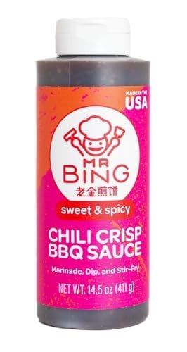 Mr Bing BBQ Chili Crisp Sauce 14.5 oz (Pack of 6)
