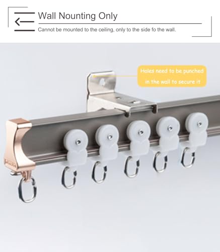 Rail de rideau pliable de plafond et mur pour douche ou bureau - 3