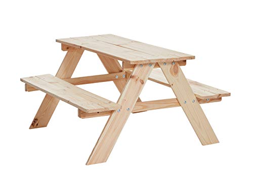 Salon de jardin en bois naturel Happy People pour remplacer le plastique fragile